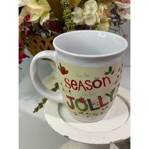 Holiday Mug By Royal Norfolk Ceramic "Tis The Season To Be Jolly"